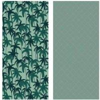 LARANGE Beach Towel Bag Microfiber Waffle Double-Sided 160 X 80 in Green