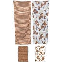 LARANGE Beach Towel Bag Microfiber Waffle Double-Sided 160 X 80 in Brown