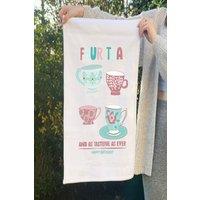 Afewhometruths Personalised Four Tea 40th birthday gift tea towel in White | Size: 600mm