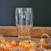Afewhometruths 21st birthday gift engraved pint glass in Clear | Size: 500ml
