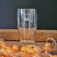 Afewhometruths 30th birthday gift engraved pint glass in Clear | Size: 500ml