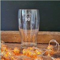 Afewhometruths 50th birthday gift engraved pint glass in Clear | Size: 500ml
