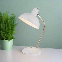 CGC Lighting 'Josie' White & Copper Arch Desk Lamp Study Light