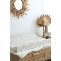 The Tiny Bed Company Anti-Roll Changing Mat - Palm Bay (Greige) in Beige
