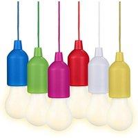 Valiant Portable Hanging Rope String Lights 6 Pack - For Gardens, Lofts & Garage Inspection Spaces