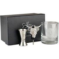 Selbrae House Glass, Pourer & Jigger Set - Highland Cow in Clear