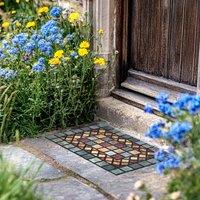 Nicoman Eco-Friendly Elegant Tile Mat Barrier Doormat Blue Border | Size: 40 cm x 60 cm