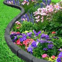 Nicoman Garden Lawn Edging Stomp Edge Rubber Stone Garden Border in Dark Grey | Size: 1 Pack