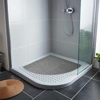 Nicoman Reversible Dual-Colour PVC Anti Slip Corner Shower Mat Bath Mat - Quadrant 60x60cm in Grey | Size: 60x60 cm