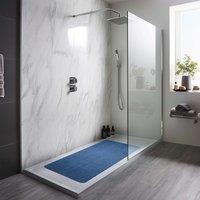 Nicoman Reversible Dual-Colour Blue/Green PVC Anti Slip Shower Mat Bath Mat - Rectangular 100x40 cm