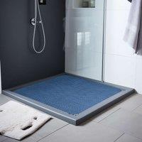 Nicoman Reversible Dual-Colour Blue/Green PVC Anti Slip Shower Mat Bath Mat - Square 53x53cm | Size: 53x53 cm