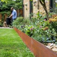 Nicoman Set of 5 Heavy Duty 1m Long Metal Garden Border Edging Set in Bronze