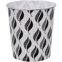 MANTRARAJ 2.5L Small Leaves Plastic Waste Paper Bin Basket Open Top Recycling Rubbish Bin in White | Size: 1 Pack