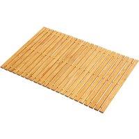 MANTRARAJ Bamboo Roll Up Bath Duckboard Mat Non Slip Spa Sauna Shower Bath Mat in Brown