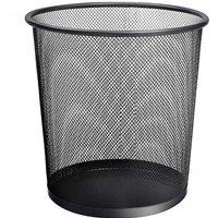 MANTRARAJ Black Round Metal Mesh Waste Paper Bin Lightweight Mesh Trash Can | Size: 1 Pack