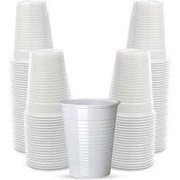 ECONX 7oz/200ml White Plastic Drinking Cups Disposable Vending Glasses X 500 | Size: 500 Piece
