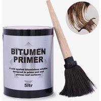 Novecrafto Bitumen Primer 5L with Brush Quick-Drying Waterproof for Concrete & Metal in Black