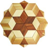 Novecrafto Handcrafted Wooden Hot Dish Pads - Heat-Resistant Trivets (6 Pcs) in Light Brown | Size: 6 Pack