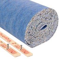 Novecrafto Carpet Underlay Set Foam Underlay & 20 Pre-nailed Carpet Gripper Rods in Blue