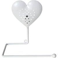 Glasstone White Heart Toilet Roll Holder