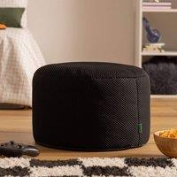 icon Gaming Performance Mesh Round Footstool Bean Bag in Black | Size: Medium