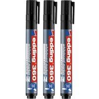 Edding 360 BULLET TIP BLACK WHITEBOARD MARKERS - Single 3 Packs