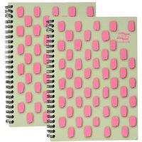 Europa Splash A5 Notepad Wirebound 160 Pages 80gsm F S C Paper Ruled Punched - 2 Packs in White