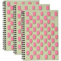 Europa Splash A5 Notepad Wirebound 160 Pages 80gsm F S C Paper Ruled Punched 3 Packs in White