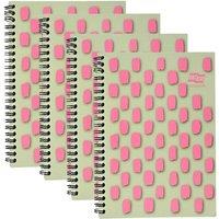 Europa Splash A5 Notepad Wirebound 160 Pages 80gsm F S C Paper Ruled Punched 4 Holes Pink | 4 Packs