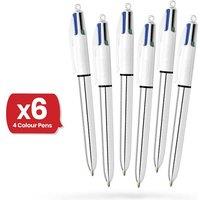Bic 4 Colour Shine Silver - Pack of 6