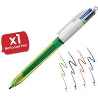 Bic 4 Colours Fluo Retractable Ballpoint Pen - Pack of 3