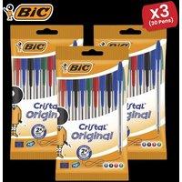 Bic Cristal 1 Pack of 10 Assorted 3 Packs