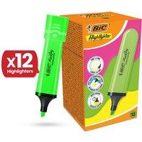 Bic Highlighter Flat Neon Green | Box of 12