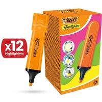 Bic Highlighter Flat - Neon Orange - Box of 12