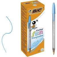Bic Cristal Fun Ball Pen Turquoise - Box 20