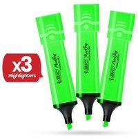 Bic Highlighter Flat - Neon Green - Pack of 3