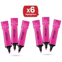 Bic Highlighter Flat - Neon Pink - Pack of 6