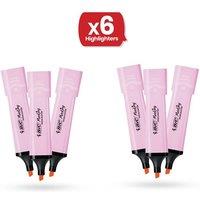 Bic Highlighter Flat - Pastel Pink - Pack of 6