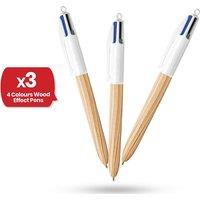 Bic 4 Colour Wood Effect - Pack of 3