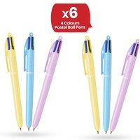 Bic 4 Colour Pastel - Pack of 6