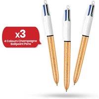 Bic 4 Colour Champagne - Pack of 3