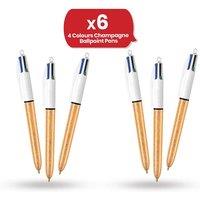 Bic 4 Colour Champagne - Pack of 6