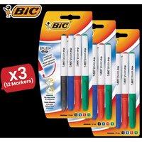 Bic Velleda Grip Whiteboard Markers Assorted - Pack of 4 - 3 Packs