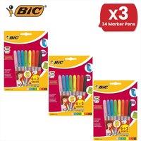 Bic Permanent Marker Pens Pack of 8 Fine Tip 1.1mm for Office & School ( 1 Pack )