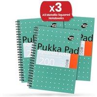 Pukka Pad A5 Metallic Squared - Pack of 3