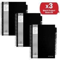 Pukka Pad, Black Project Book A4 - Pack of 3
