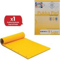 Pukka Dyslexia Pad A4 80Gsm Ruled With Margin 100 Pages 50 Sheets - Color: Gold
