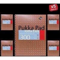 Pukka Pads A4 Metallic Jotta Notebook 300 Pages Wirebound 80 GSM Perforated 4 Hole ( Pack of 5) in White
