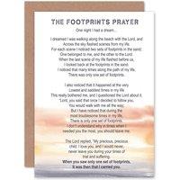 Artery8 Lord Jesus Foot s In The Sand Poem Watercolour Greeting Card in White