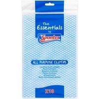 Spontex Essentials Cleaning Cloths (Pack of 10) in Blue